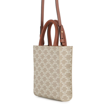 CELINE Triomphe Vertical Hippo Beige194372 PVC Leather Size Mini