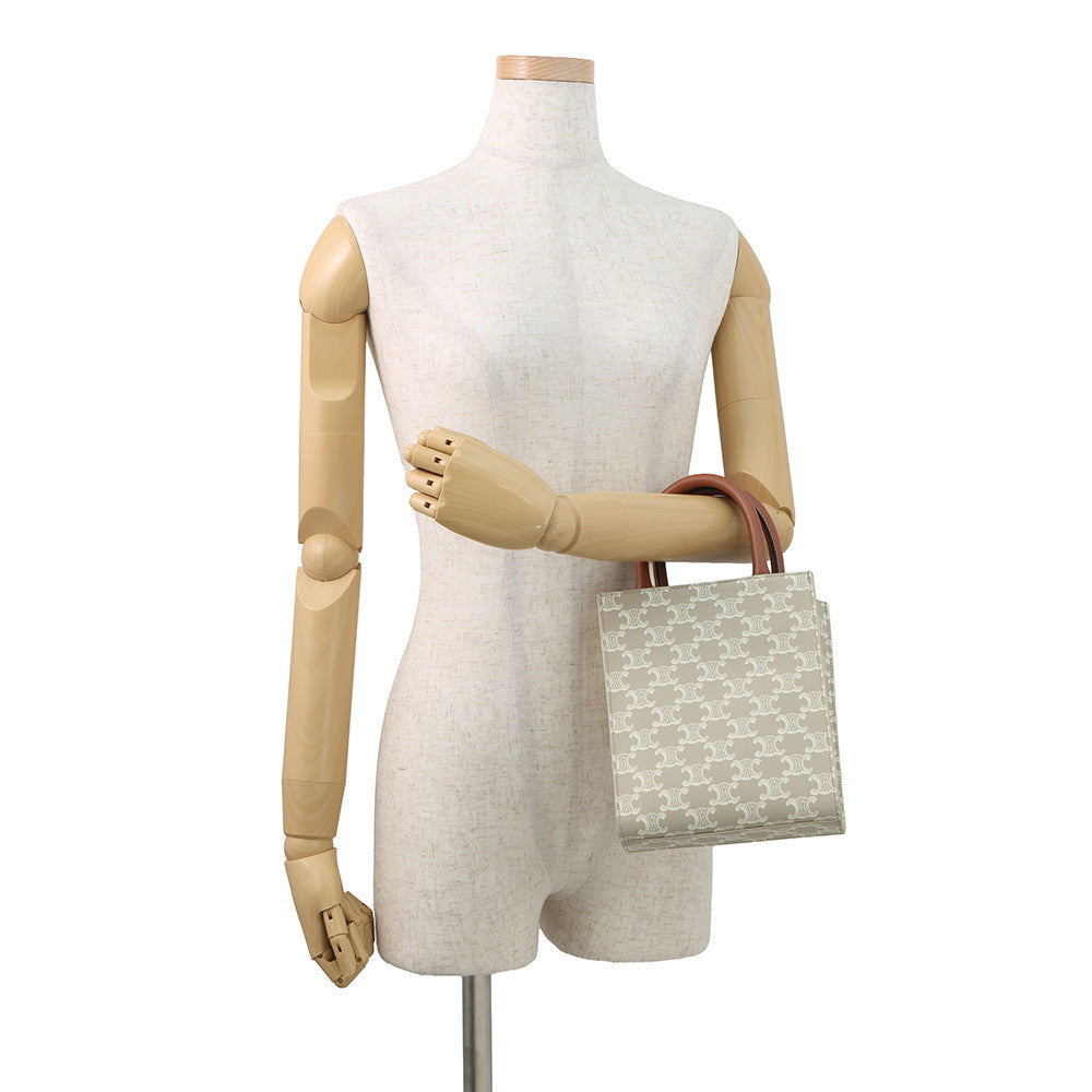 CELINE Triomphe Vertical Hippo Beige194372 PVC Leather Size Mini