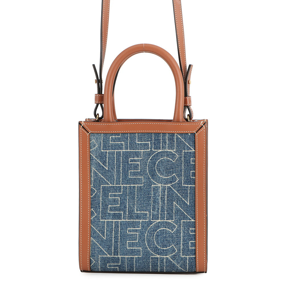 CELINE Vertical hippopotamus Navy193302 Denim Leather Size Mini