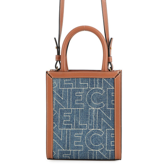 CELINE Vertical hippopotamus Navy193302 Denim Leather Size Mini