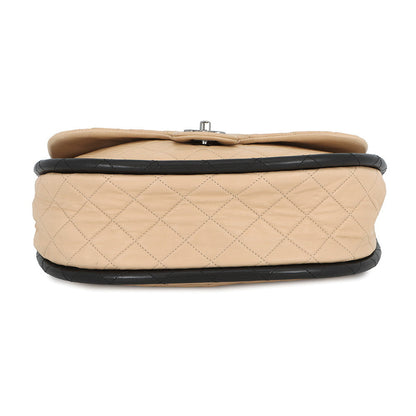 CHANEL Matelasse Hula Hoop Handbag Beige/BlackA66222 Lambskin