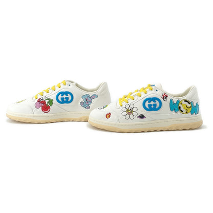 GUCCI Hattie Stuart Mac 80 Sneakers White/Multicolor Canvas Rubber Size 8(Approximately10.6")