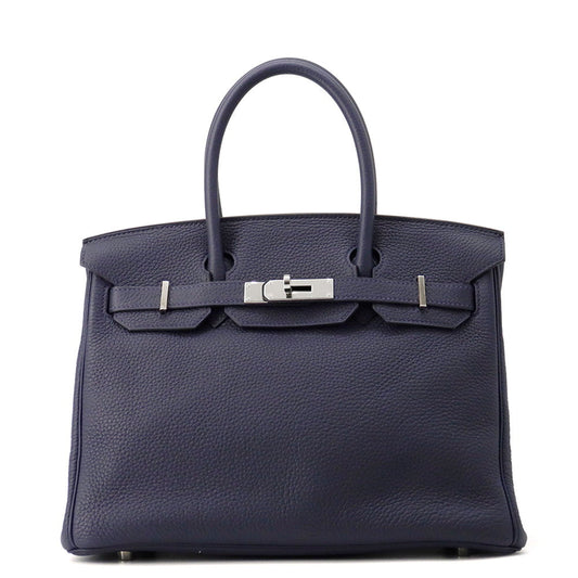 HERMES Birkin Verso Blue Nuit/Rose Purple Taurillon Clemence Size 30