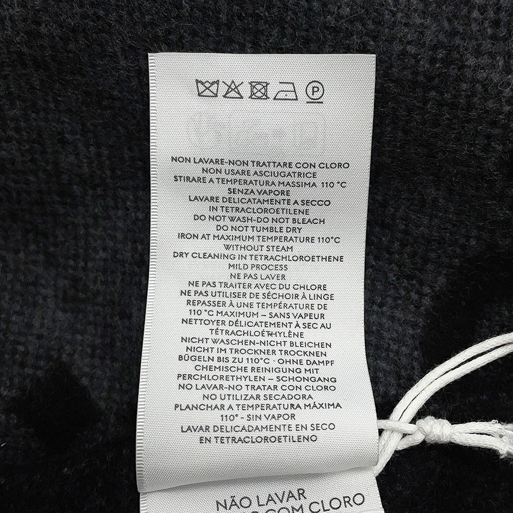 GUCCI GG Jacquard Scarf Gray/Black674275 Cashmere100%