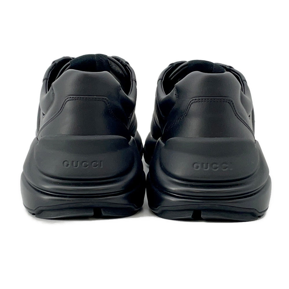 GUCCI Lighton Sneakers Black757857 CowhideLeather Size 9 1/2(Approximately11.2")