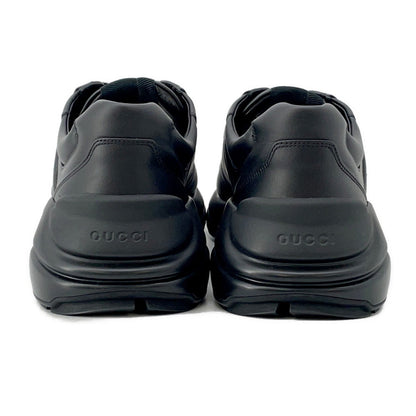 GUCCI Lighton Sneakers Black757857 CowhideLeather Size 9 1/2(Approximately11.2")