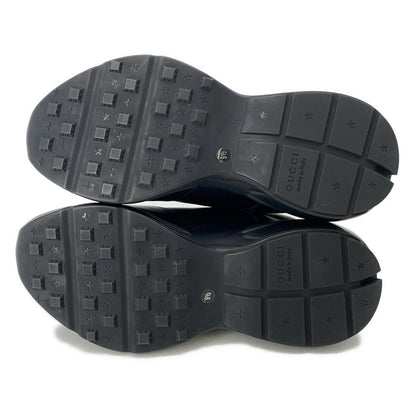 GUCCI Lighton Sneakers Black757857 CowhideLeather Size 9 1/2(Approximately11.2")