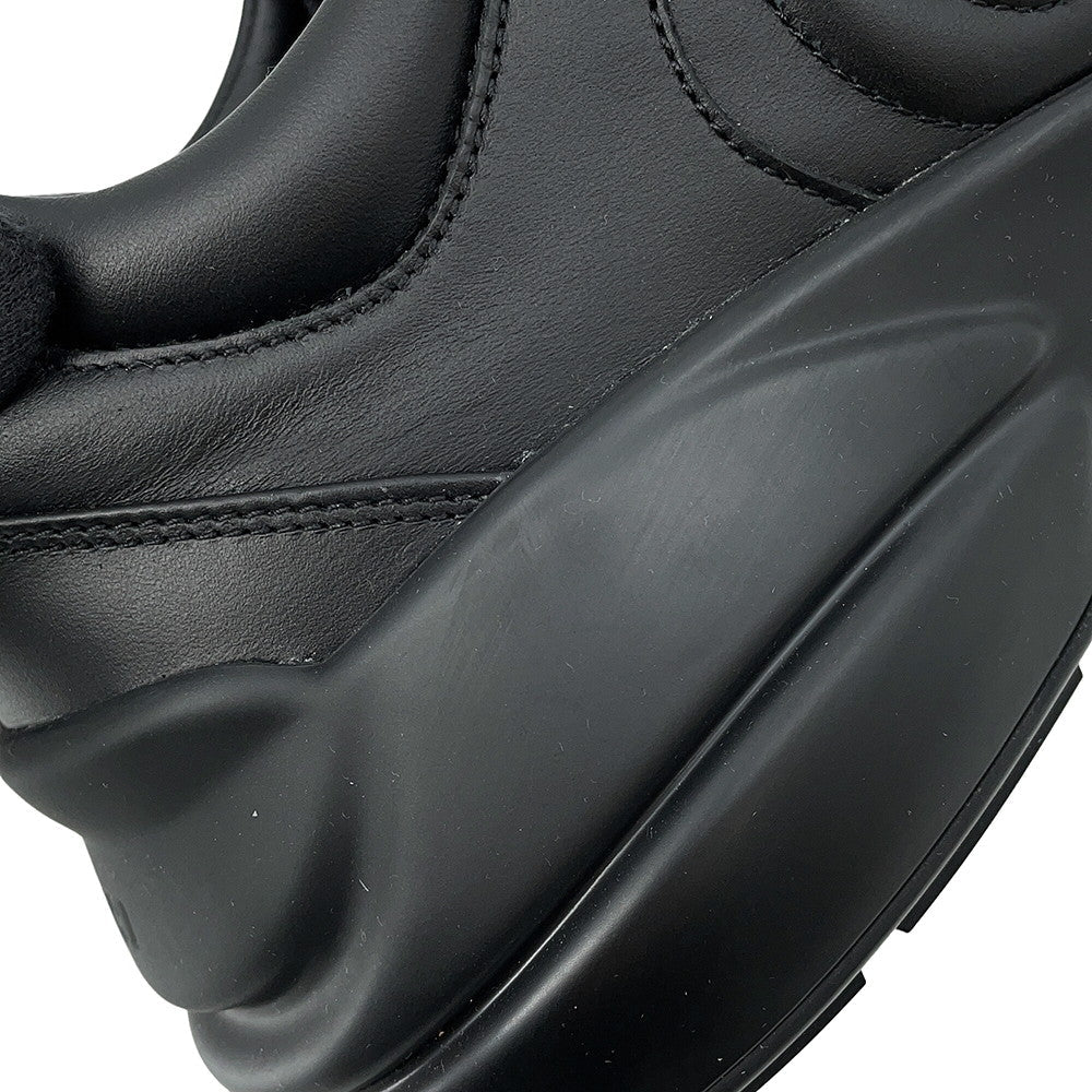 GUCCI Lighton Sneakers Black757857 CowhideLeather Size 9 1/2(Approximately11.2")
