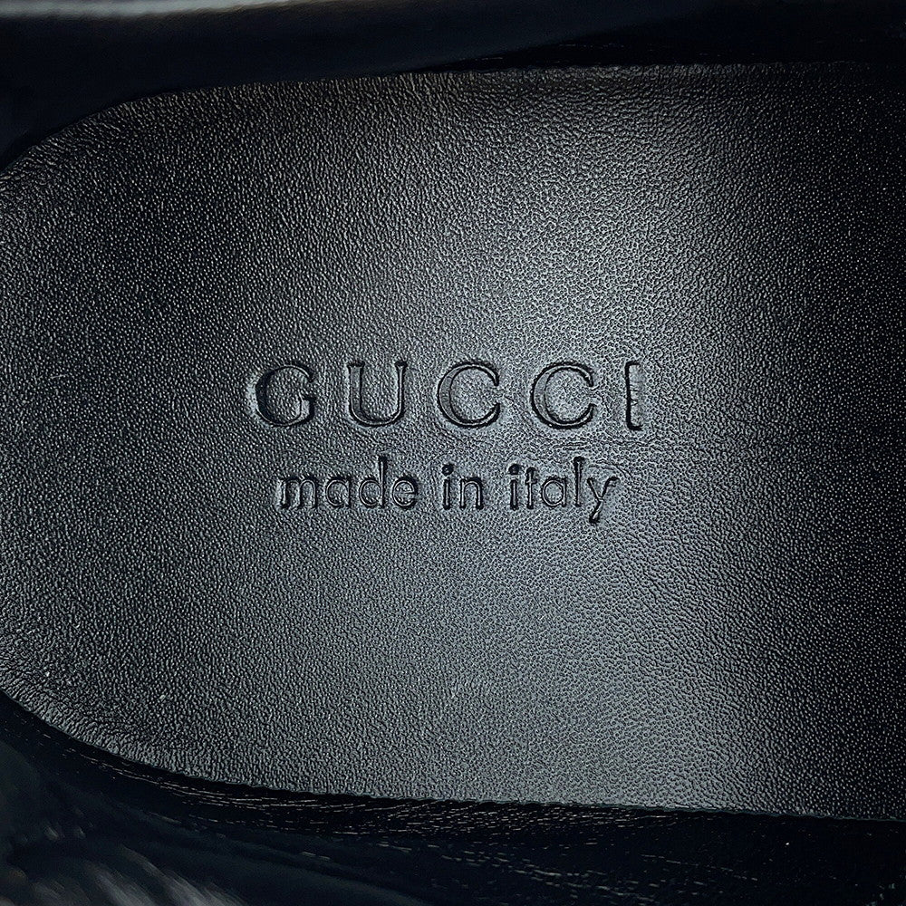 GUCCI Lighton Sneakers Black757857 CowhideLeather Size 9 1/2(Approximately11.2")