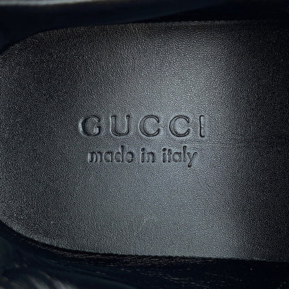 GUCCI Lighton Sneakers Black757857 CowhideLeather Size 9 1/2(Approximately11.2")