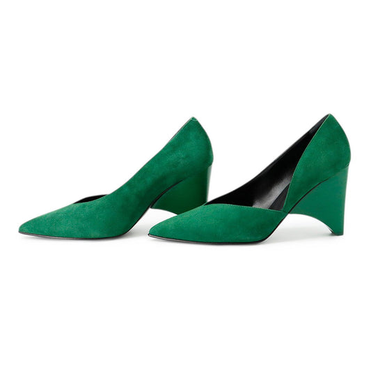 HERMES Fatal 85 Pumps Green suede Size 38
