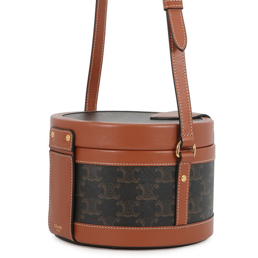 CELINE Triomphe Tambour Tan195192 PVC Leather Size Medium