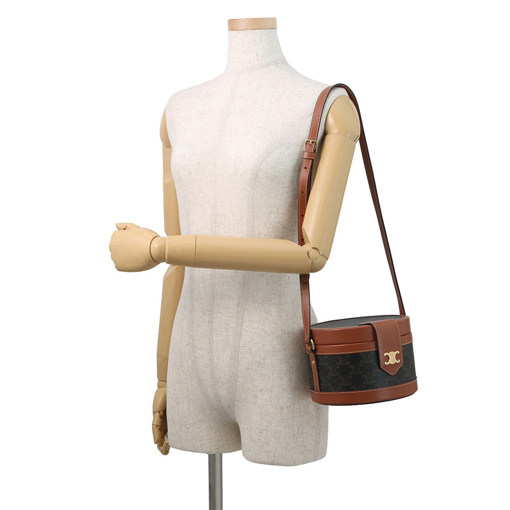 CELINE Triomphe Tambour Tan195192 PVC Leather Size Medium