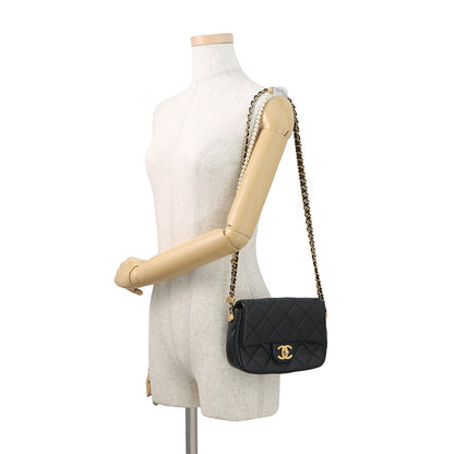 CHANEL Mini Matelasse Pearl Chainshoulder Bag BlackAS2855 Lambskin