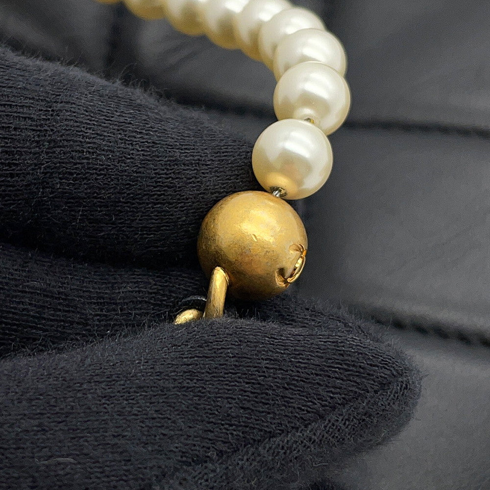 CHANEL Mini Matelasse Pearl Chainshoulder Bag BlackAS2855 Lambskin