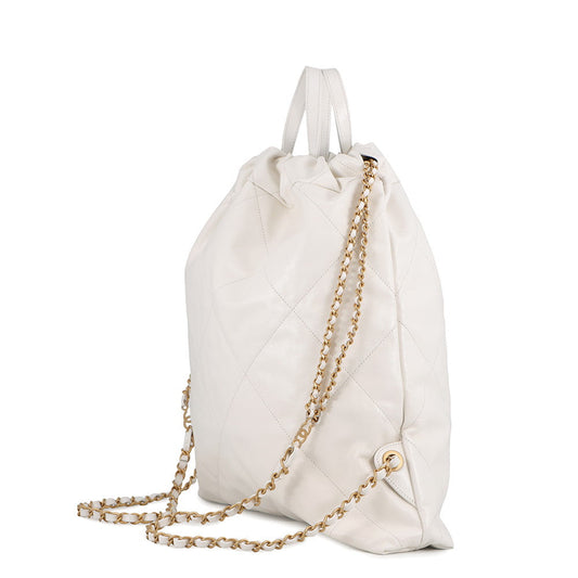 CHANEL CHANEL22 Backpack WhiteAS3313 Leather Size Large