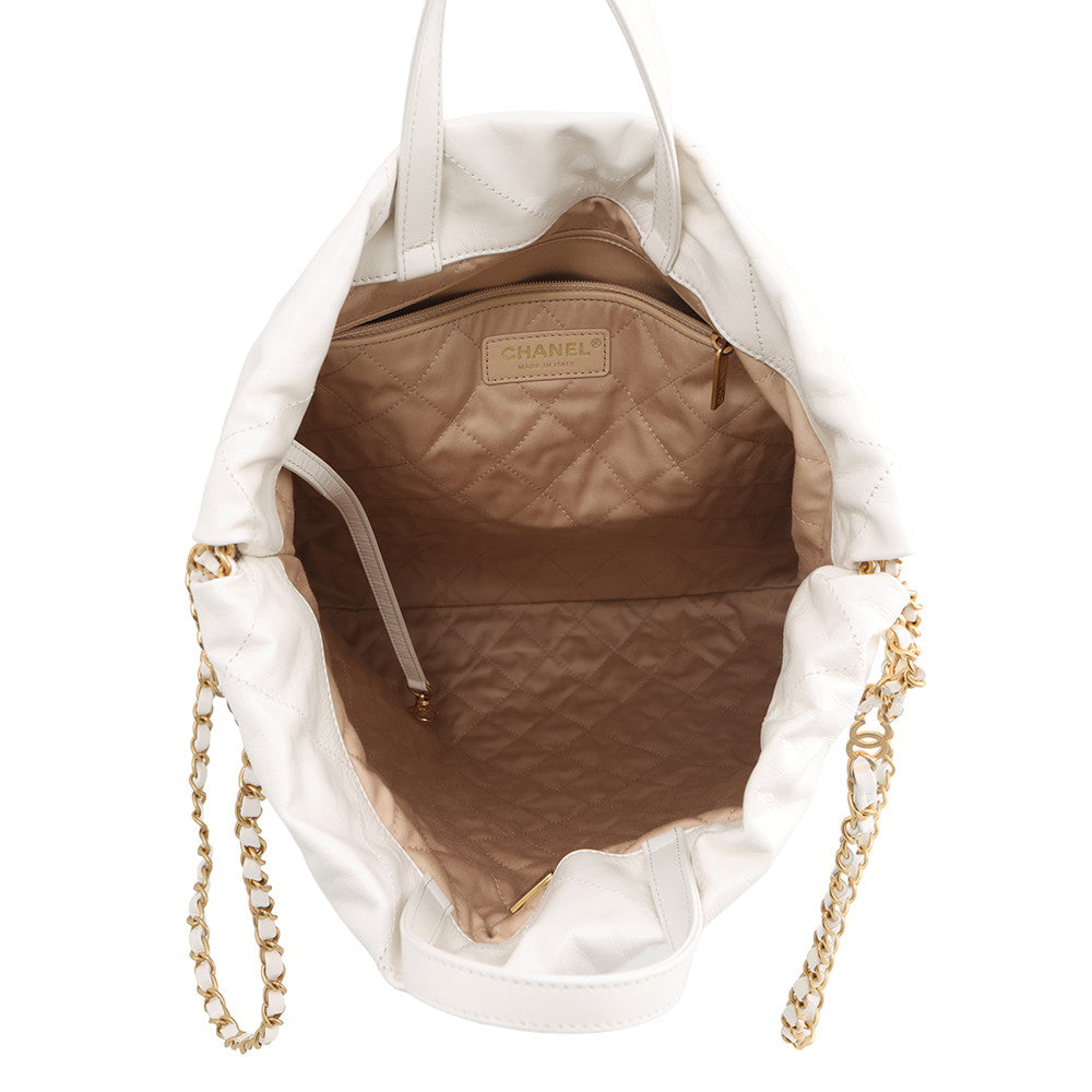 CHANEL CHANEL22 Backpack WhiteAS3313 Leather Size Large
