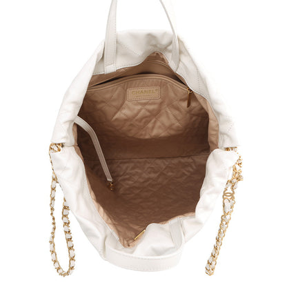 CHANEL CHANEL22 Backpack WhiteAS3313 Leather Size Large