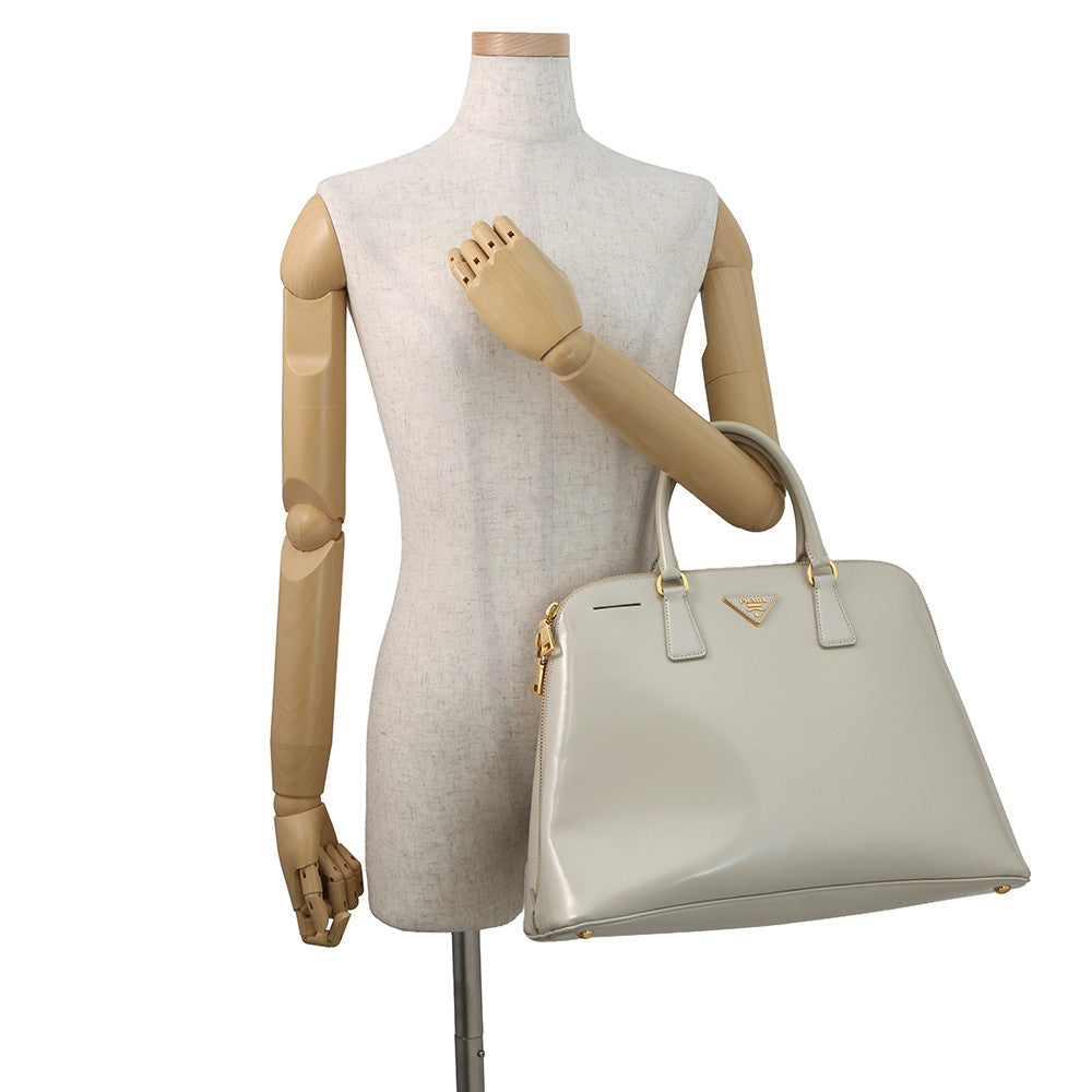 PRADA Handbag Light GrayBL0861 Leather