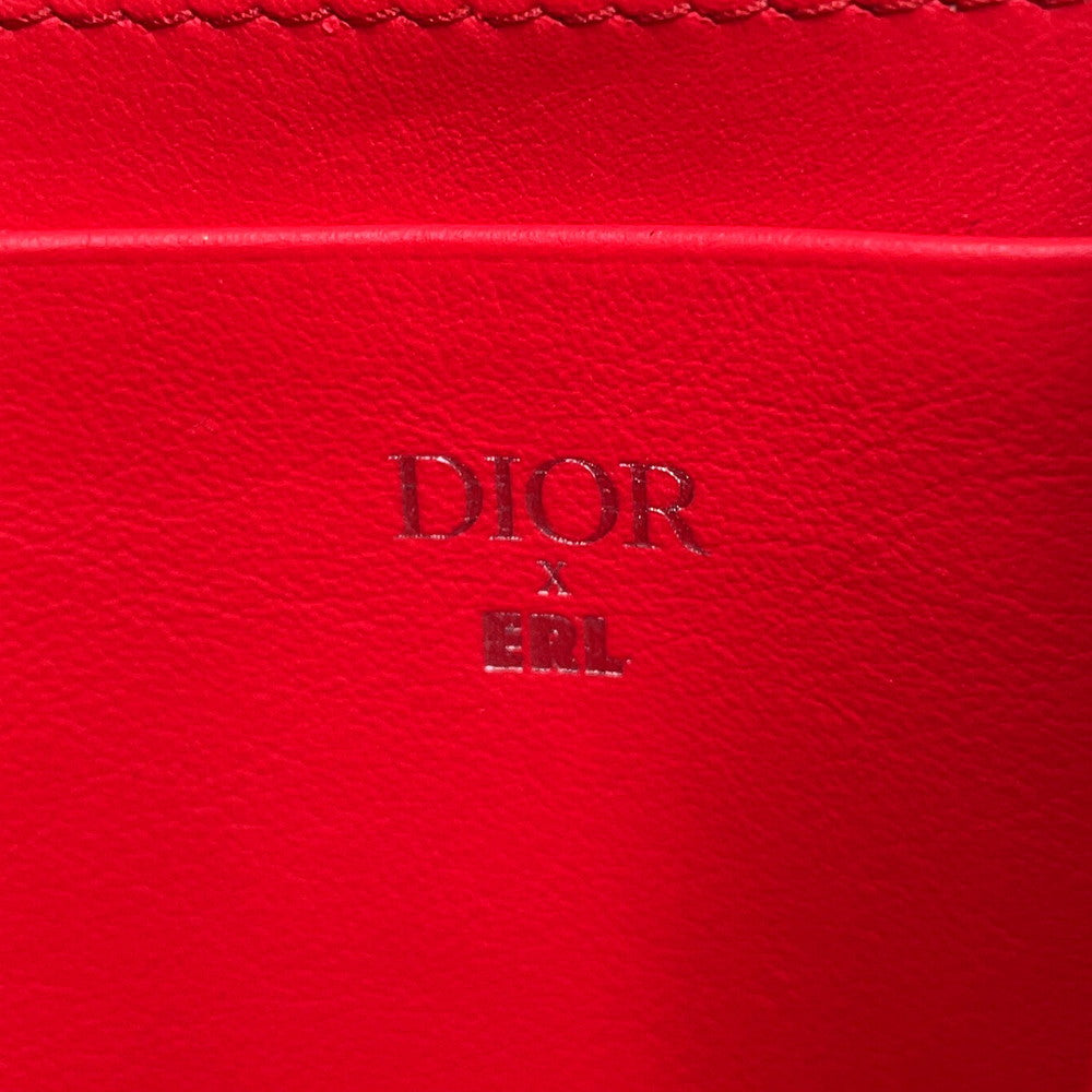 Dior ERL Collaboration Mirage Zip Pouch Shoulder Bag Red2ESBC119RAY Nylon Leather Canvas