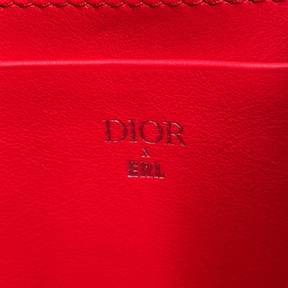 Dior ERL Collaboration Mirage Zip Pouch Shoulder Bag Red2ESBC119RAY Nylon Leather Canvas