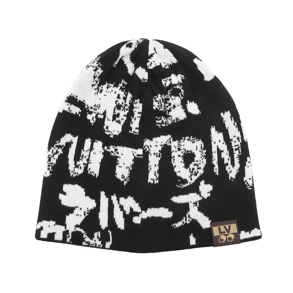 LOUIS VUITTON Scribble Beanie LV Fit Size s Black/White/GreenM5278A Cotton100%
