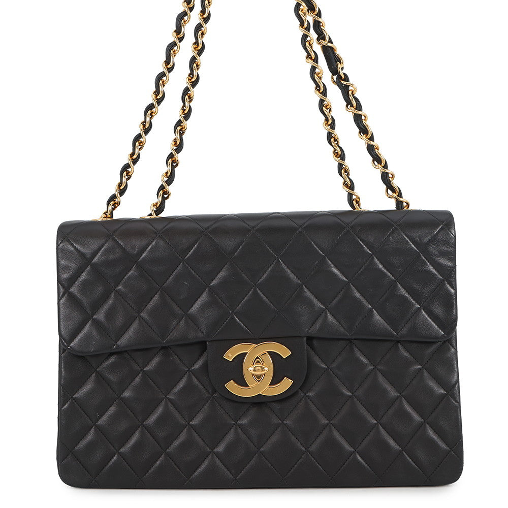 CHANEL Jumbo Matelasse ChainShoulder Bag BlackA01094 Lambskin Size 34