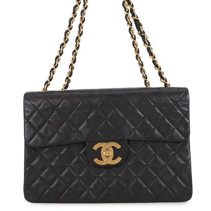 CHANEL Jumbo Matelasse ChainShoulder Bag BlackA01094 Lambskin Size 34