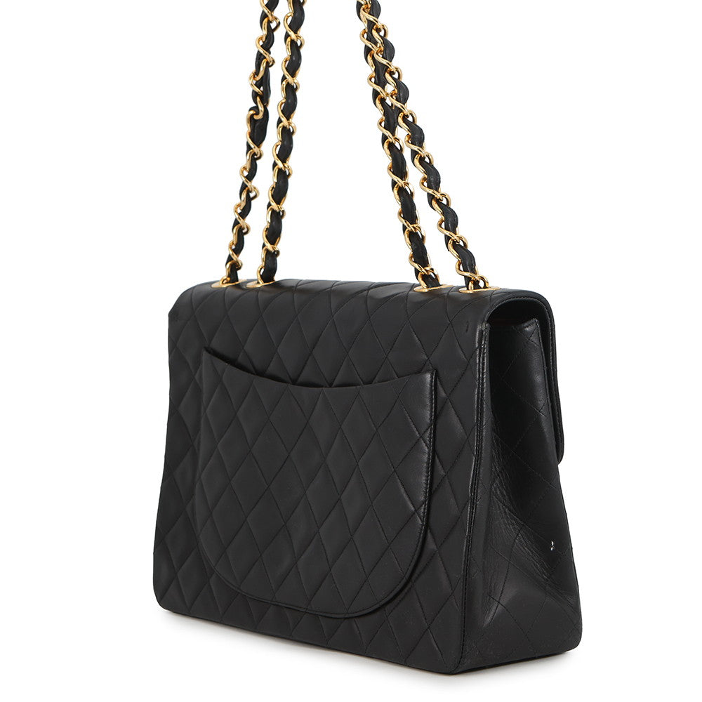 CHANEL Jumbo Matelasse ChainShoulder Bag BlackA01094 Lambskin Size 34