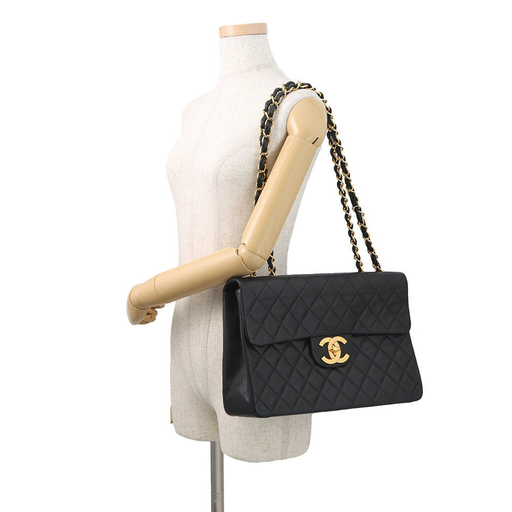 CHANEL Jumbo Matelasse ChainShoulder Bag BlackA01094 Lambskin Size 34
