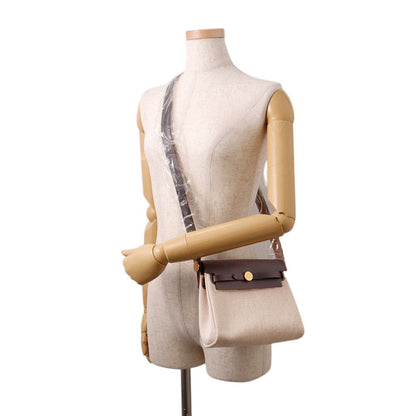 HERMES Herbag zip Ecru/Ebene Toile H Vache Hunter Leather Size Mini