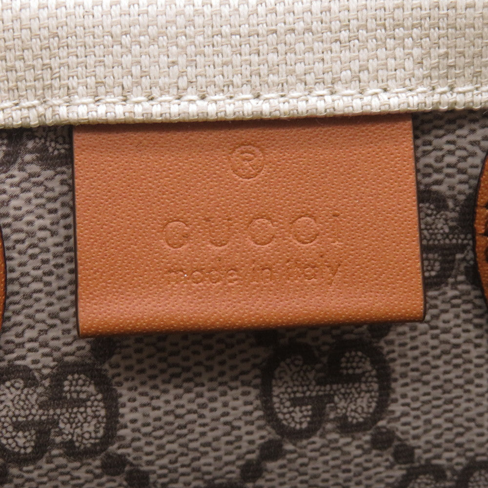 GUCCI Super Mini Tote Bag Ivory/Brown799300 Canvas Leather