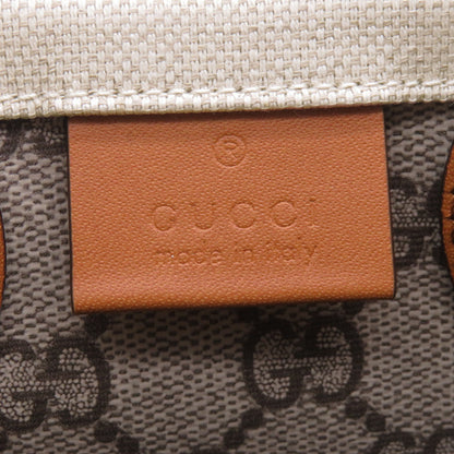 GUCCI Super Mini Tote Bag Ivory/Brown799300 Canvas Leather