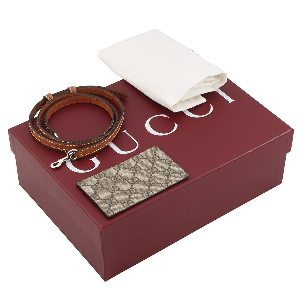 GUCCI Super Mini Tote Bag Ivory/Brown799300 Canvas Leather