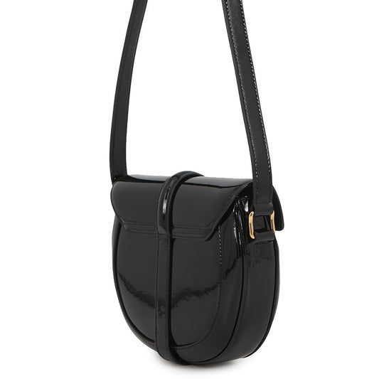 CELINE Buzas 16-Case Shoulder Bag Black188013 Patent Leather Size Small