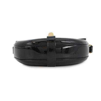 CELINE Buzas 16-Case Shoulder Bag Black188013 Patent Leather Size Small