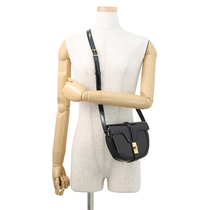 CELINE Buzas 16-Case Shoulder Bag Black188013 Patent Leather Size Small