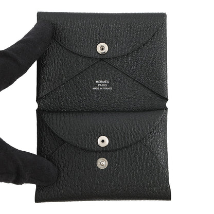HERMES Calvi Duo Black Chevre Myzore Goatskin