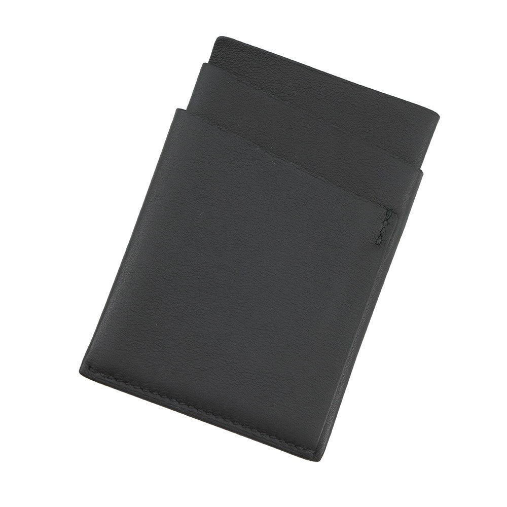 HERMES Citadel 4CC Card Case Black Swift Leather