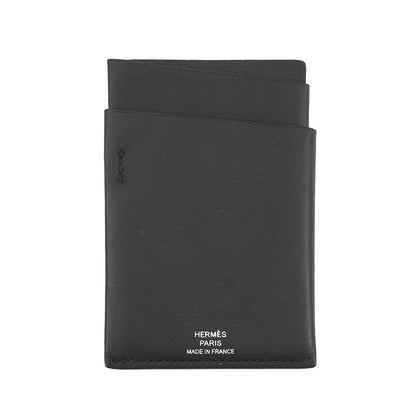 HERMES Citadel 4CC Card Case Black Swift Leather