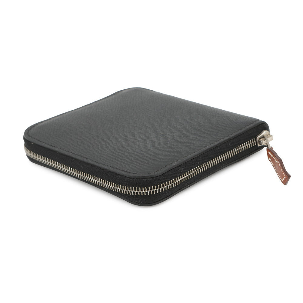 HERMES Azap compact silk in Black Epsom