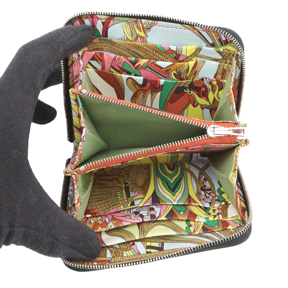HERMES Azap compact silk in Black Epsom
