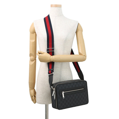 GUCCI GGBlack Shoulder Bag Black822072 FADJA GG Supreme Leather