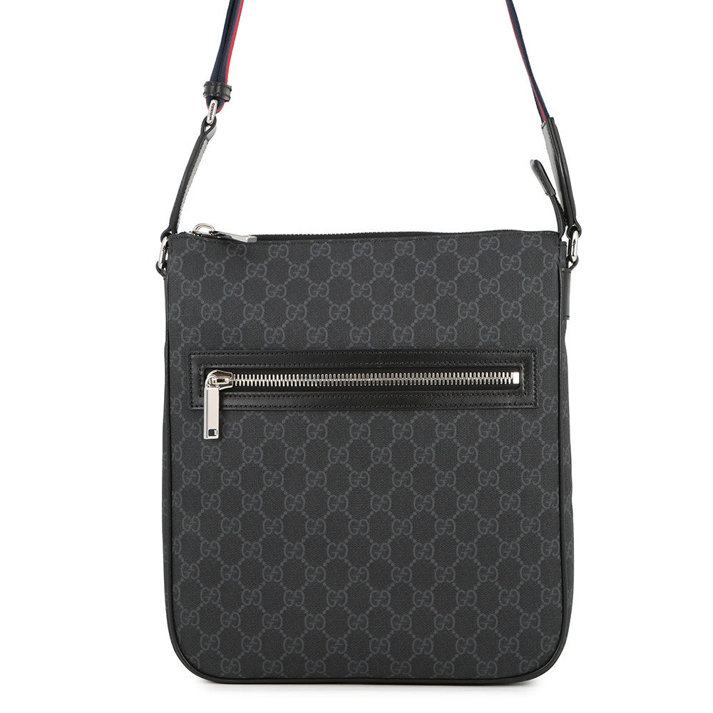 GUCCI GGBlack Shoulder Bag Black792081 FADJA GG Supreme Leather