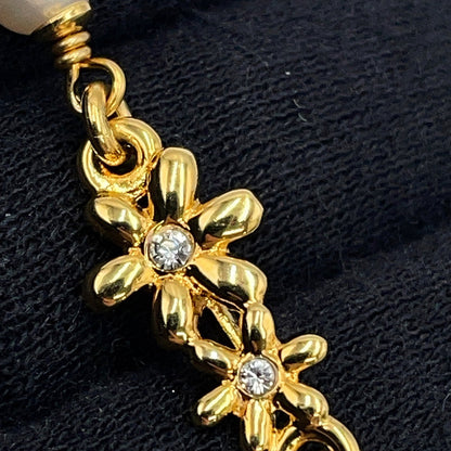 CHANEL CC Logo 3-row Long NecklaceABB320 Gold Plated Rhinestone Faux Pearl