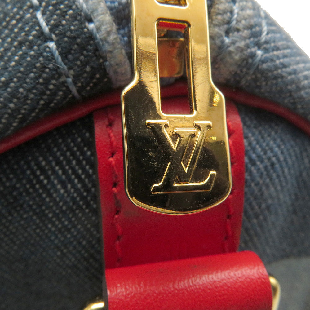 LOUIS VUITTON Speedy Bandouliere Blue/RedM45041 Monogram Denim Size 30