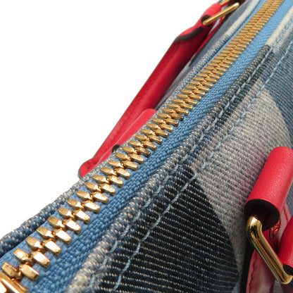 LOUIS VUITTON Speedy Bandouliere Blue/RedM45041 Monogram Denim Size 30