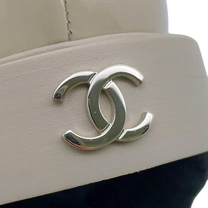CHANEL Chain logo loafers Light GrayG37430 Patent Leather Size 37