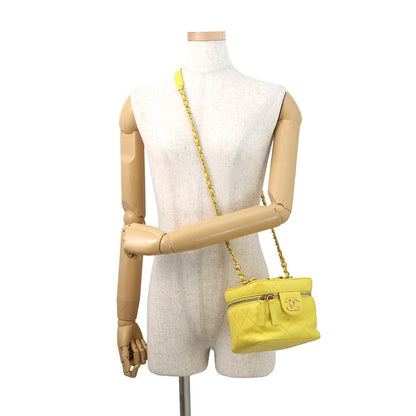 CHANEL Matelasse Vanity ChainShoulder Bag YellowAS3228 Lambskin