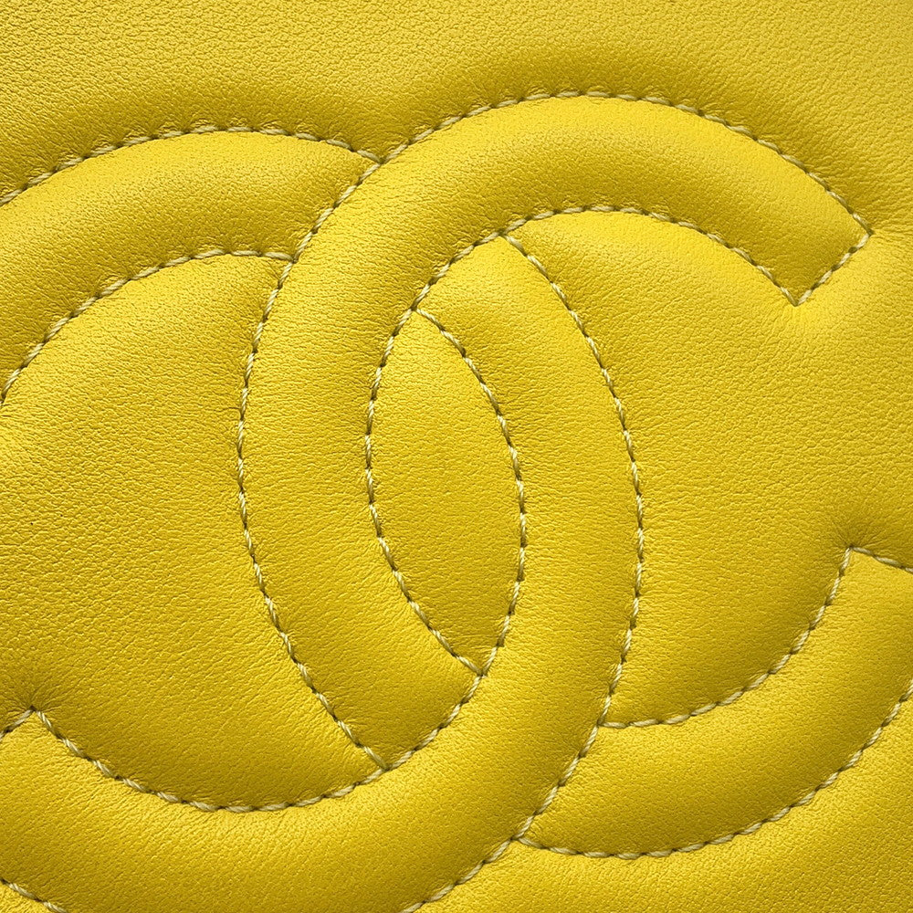 CHANEL Matelasse Vanity ChainShoulder Bag YellowAS3228 Lambskin